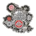 State of Ohio as a buckeye with OSU block-0 in center lots of color tattoo design idea