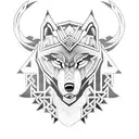 geometric viking wolf armor tattoo design idea