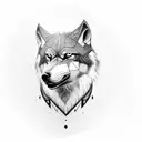 geometric viking wolf armor tattoo design idea