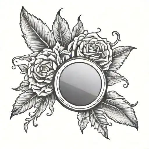 simple handheld mirror   tattoo design idea