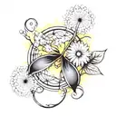 infinity and dandelion flower tattoo design idea