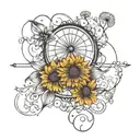 infinity and dandelion flower tattoo design idea