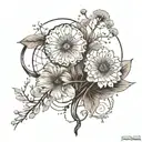 infinity and dandelion flower tattoo design idea