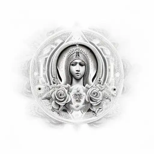 virgen tattoo design idea