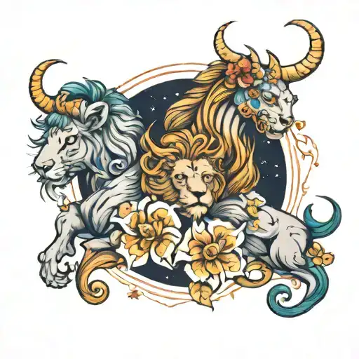 Leo, Libra, cancr, aries, tauro  Intertwined tattoo design idea