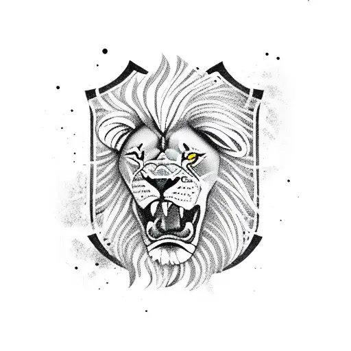 A lion playing soccer tattoo design idea