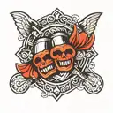 brass knuckles diamond wings tattoo design idea