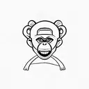 monkey with Spotify qr code tattoo design idea