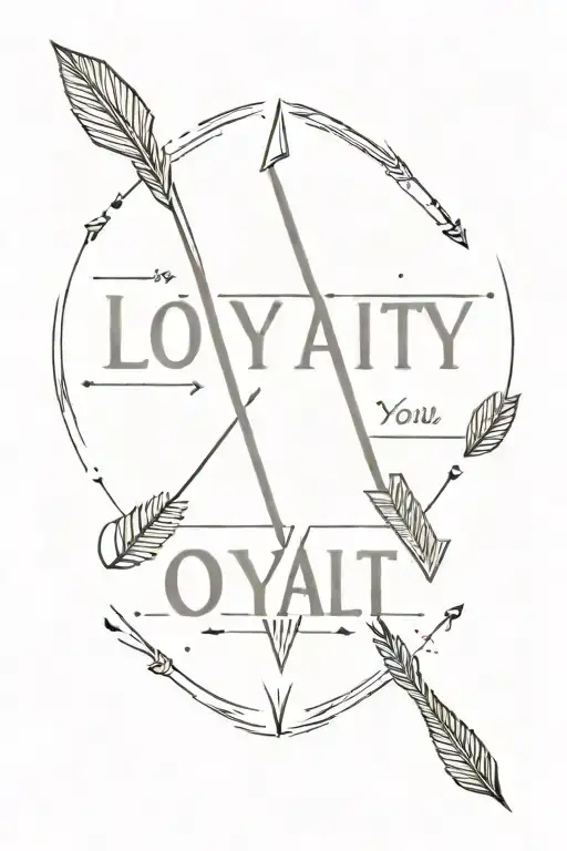 Arrow that spells out loyalty makes you tattoo design idea