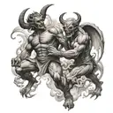 God vs the devil fighting tattoo design tattoo design idea