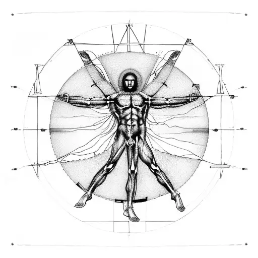 The Vitruvian Man Alien tattoo design idea