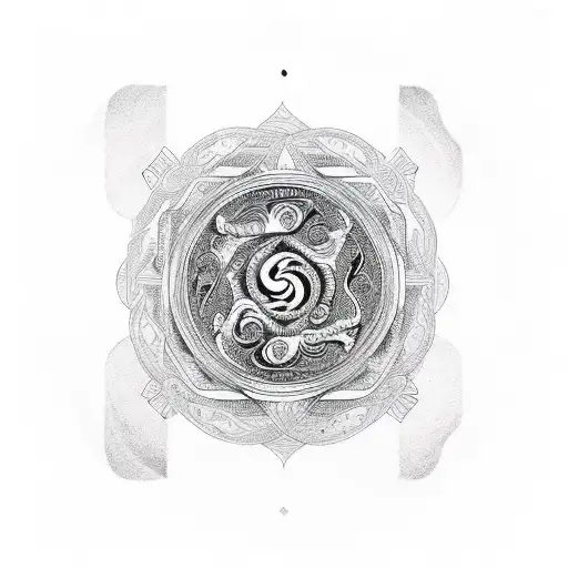 buda, cannabis, yin yang tattoo design idea