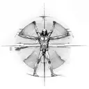 The Vitruvian man Alien tattoo design idea