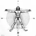 The Vitruvian man Alien tattoo design idea