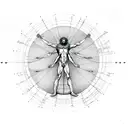 The Vitruvian man Alien tattoo design idea