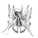 skeleton with butterfly wings tattoo design idea