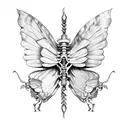 skeleton with butterfly wings tattoo design idea