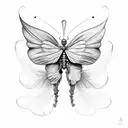 skeleton with butterfly wings tattoo design idea