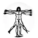 The Vitruvian man Alien tattoo design idea