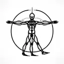 The Vitruvian man Alien tattoo design idea