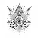 buda, cannabis,  tattoo design idea