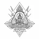 buda, cannabis,  tattoo design idea