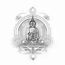 buda, cannabis,  tattoo design idea