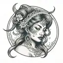 moon goddess tattoo design idea