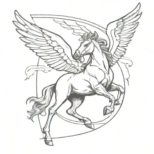 Bellerophon fell down from the pegasus while he was trying to reach olympus tattoo design idea