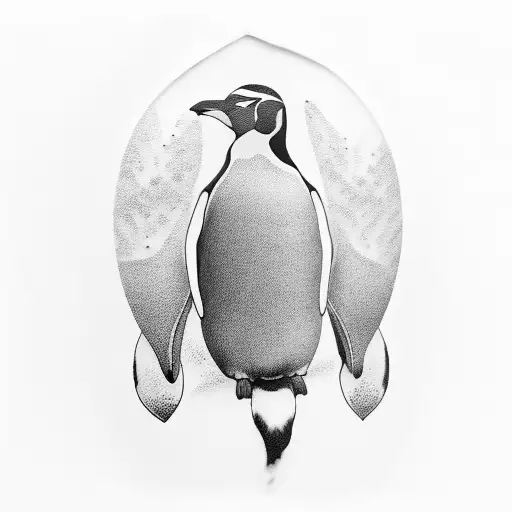 emperor penguin tattoo design idea