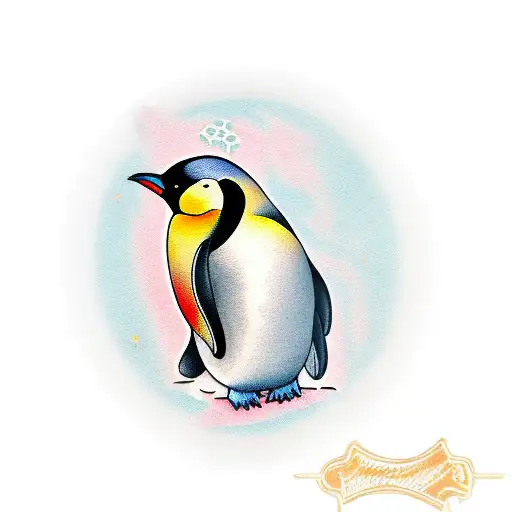 emperor penguin tattoo design idea