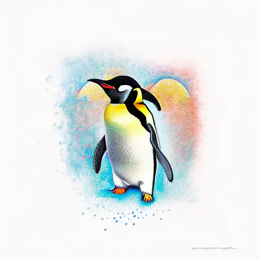 emperor penguin tattoo design idea
