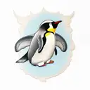 emperor penguin tattoo design idea