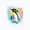 emperor penguin tattoo design idea