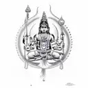 essense of hindu god bramha, vishnu and Shiva tattoo design idea