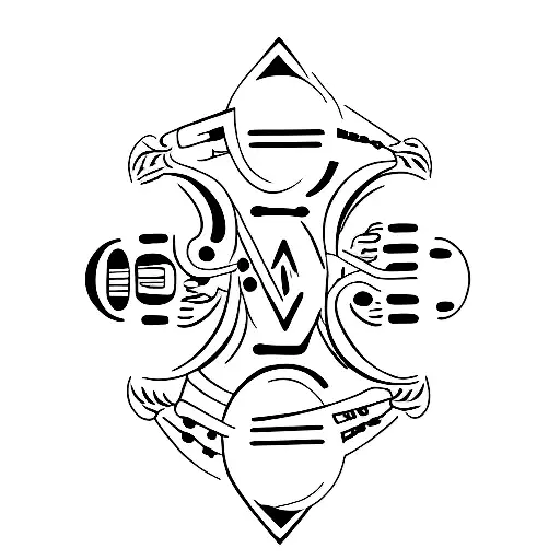 harp and maracas tattoo design idea