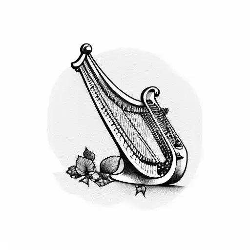 harp and maracas tattoo design idea