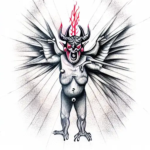 Satan tattoo design idea