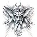 Satan tattoo design idea