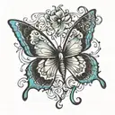 butterfly thyroid tattoo design idea