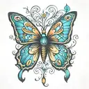 butterfly thyroid tattoo design idea