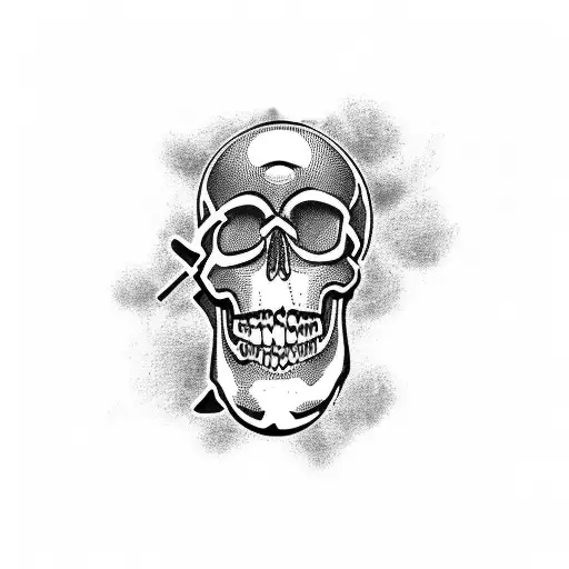 A skull and crossbones made out of beer bottles tattoo design idea