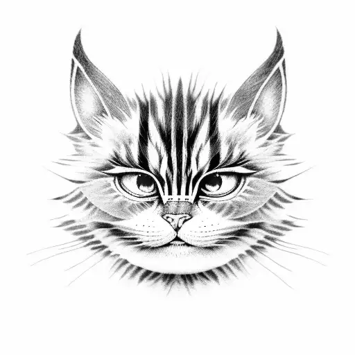 striped stockings, quote Cheshire cat  tattoo design idea