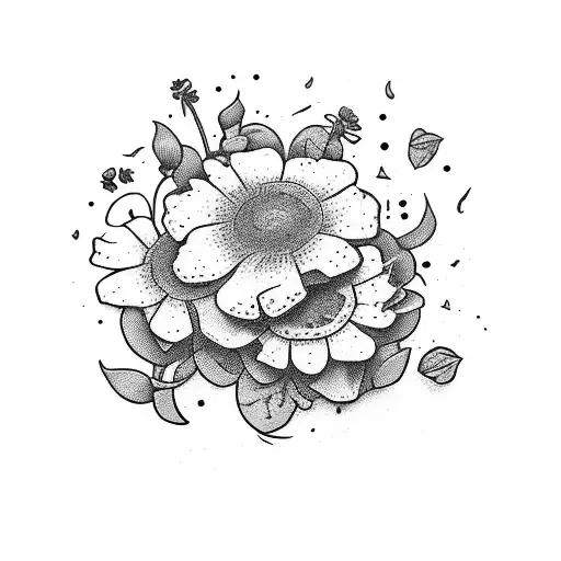 milk crate tea bottle with flowers coming out tattoo design idea