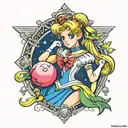 sailor moon as princess peach tattoo design idea