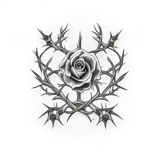 thorn vine with cross tattoo design idea
