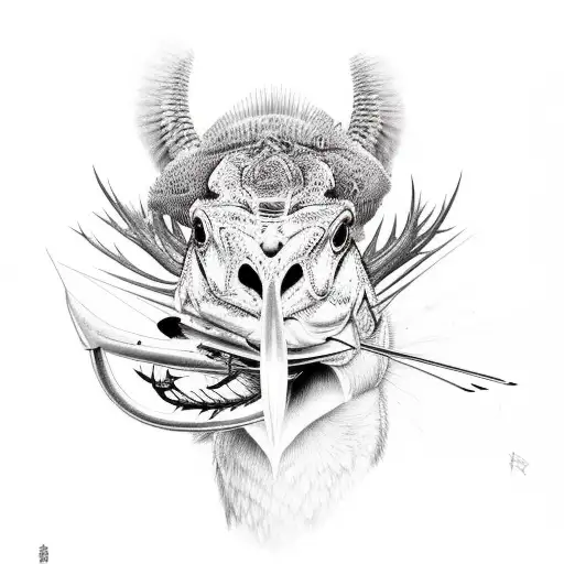 hunting and fishing tattoo design idea
