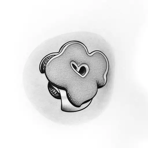 dog paws, donut, heart tattoo design idea