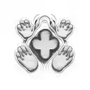 dog paws, donut, heart tattoo design idea