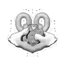 dog paws, donut, heart tattoo design idea